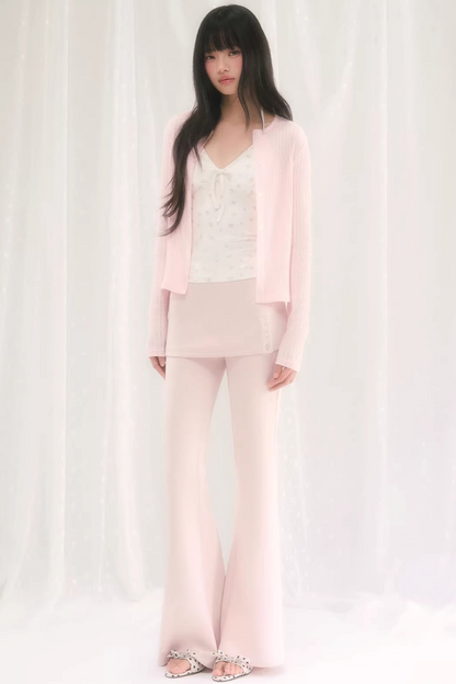 Cut Out Jacquard Knit Matching Set