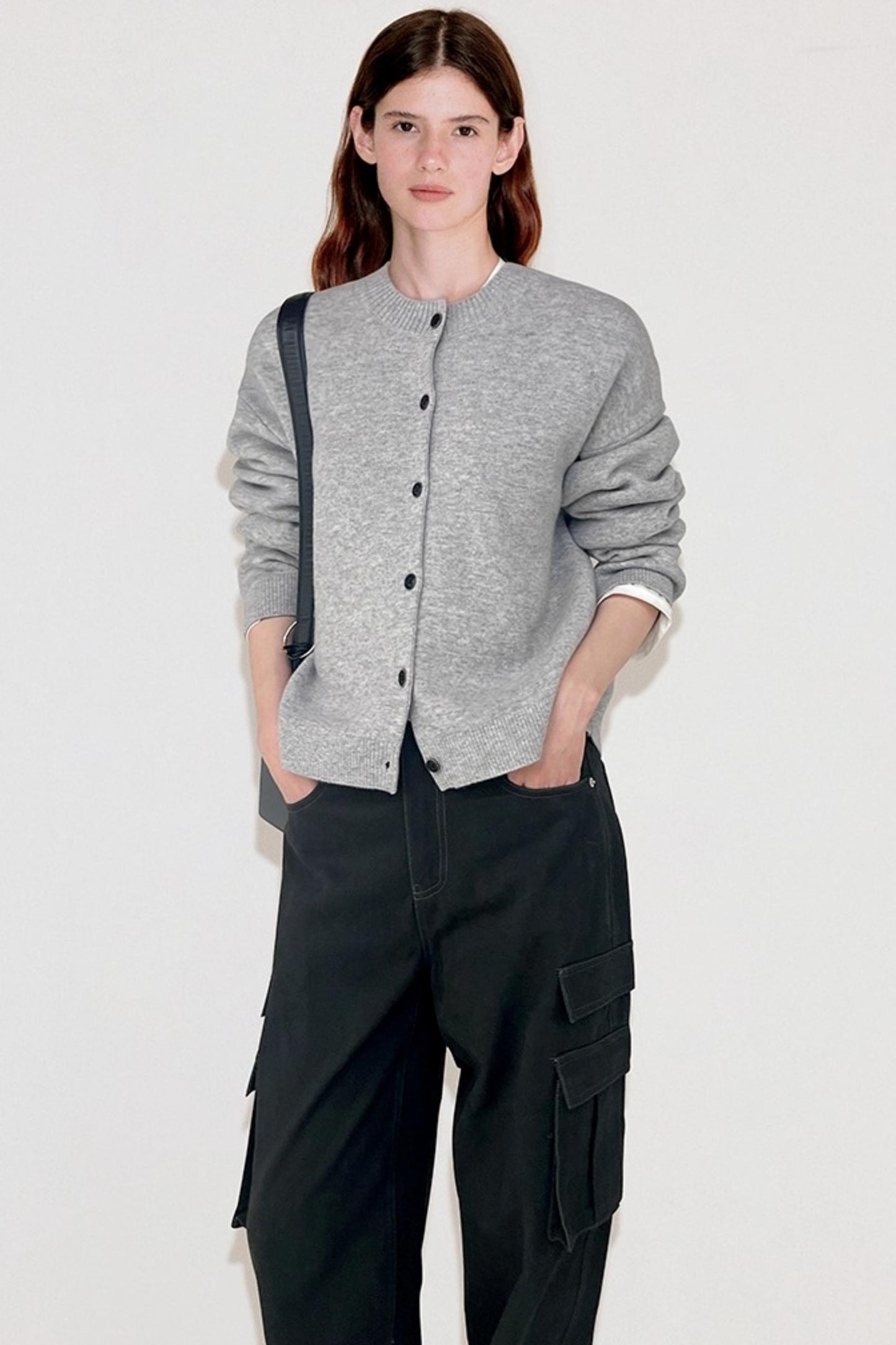 Classic College Style Wool Cardigan