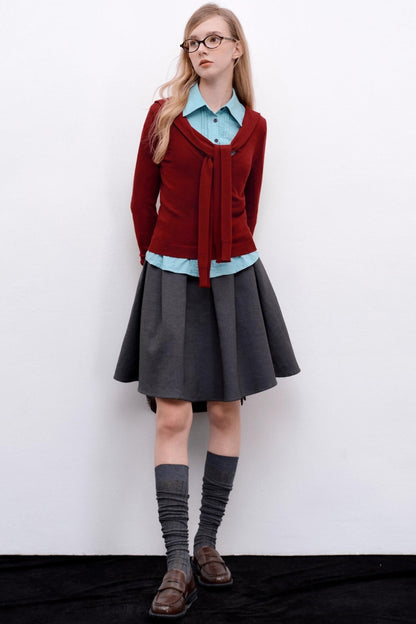 Casual Navy Collar Pullover Sweater