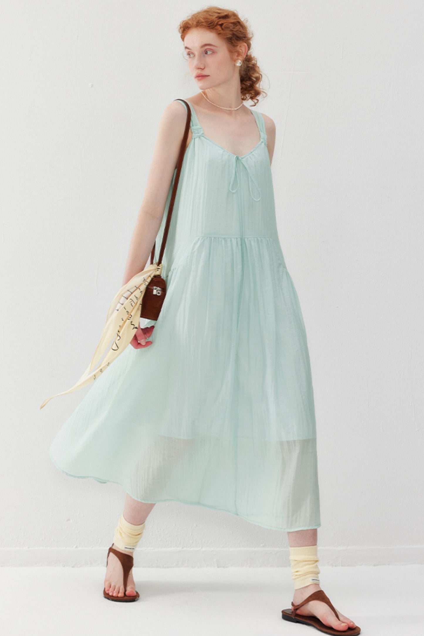 Fresh Ripple Halter Dress