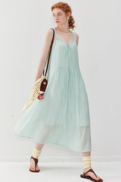 Fresh Ripple Halter Dress