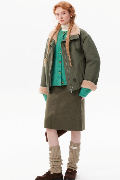 Retro Lapel Fur Winter Jacket