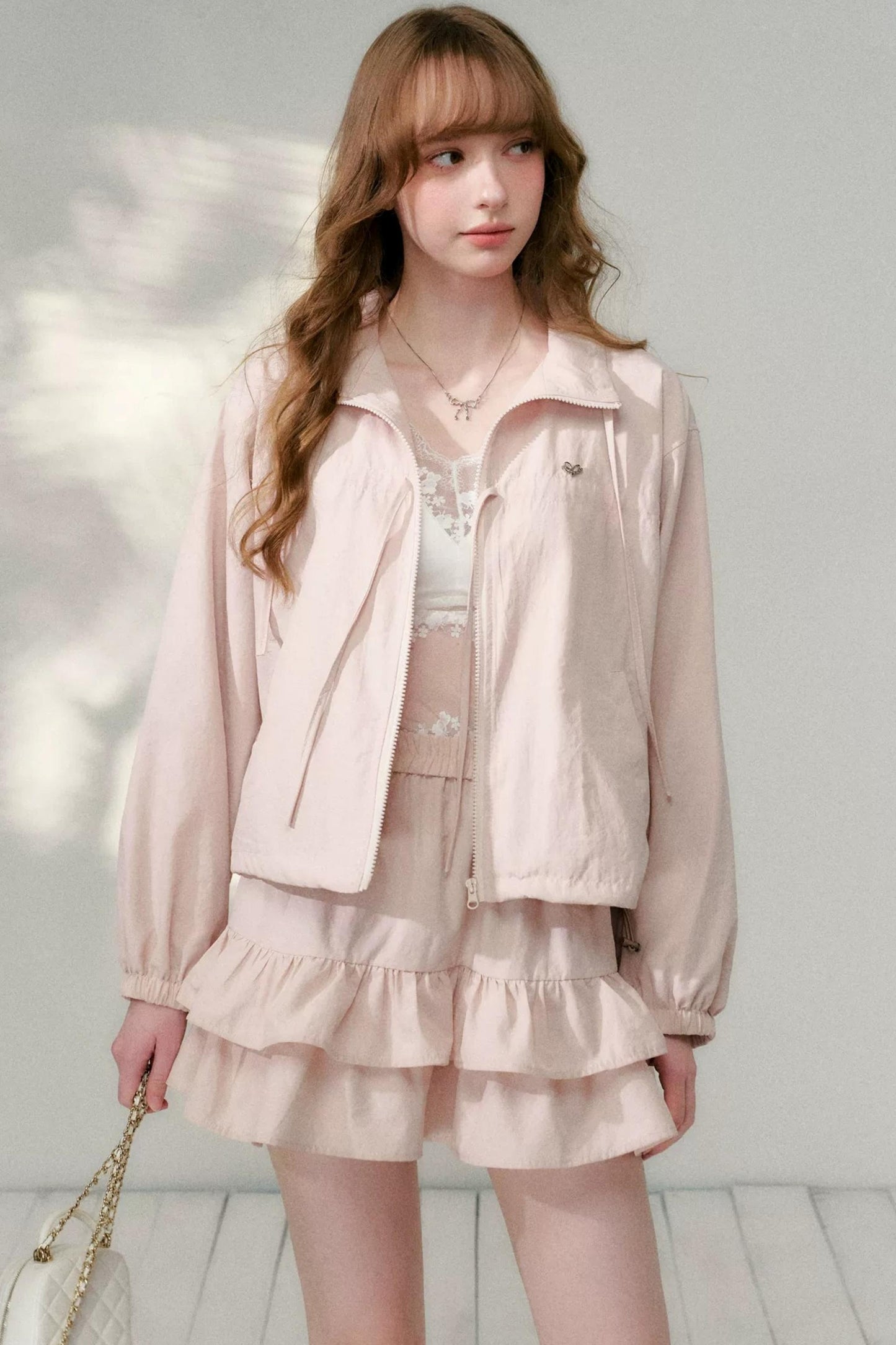 Pink Bow Tie Jacket Set
