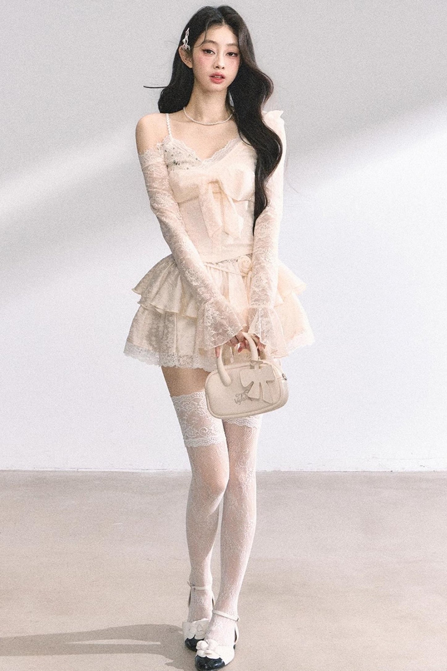 Floral Lace Bustier Skirt