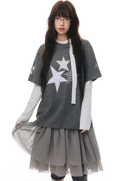 Star Patch Embroidered T-Shirt