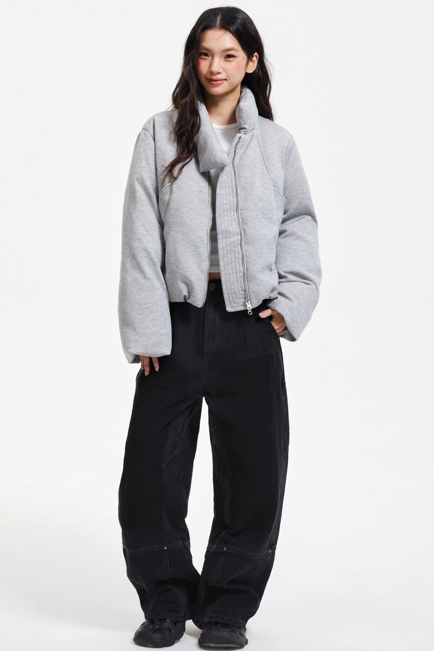 Gray White Duck Down Jacket