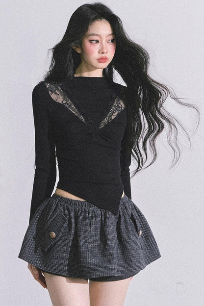 Lace Pure Desire Sexy Knitted T-Shirt