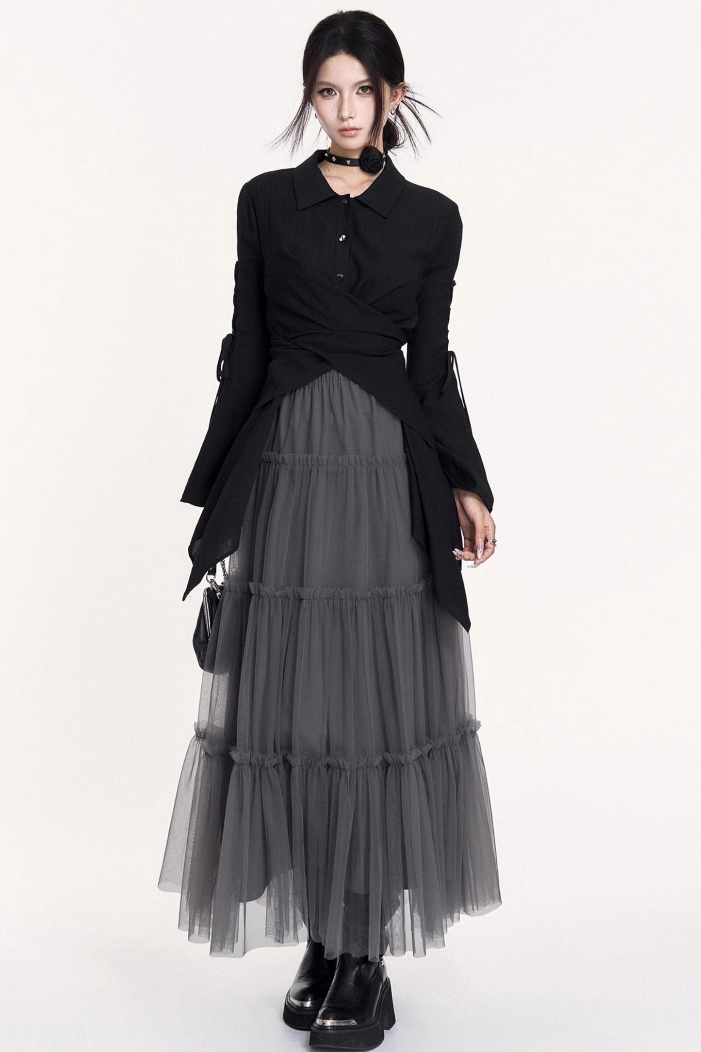 Romantic Halloween Flared Sleeve Shirt