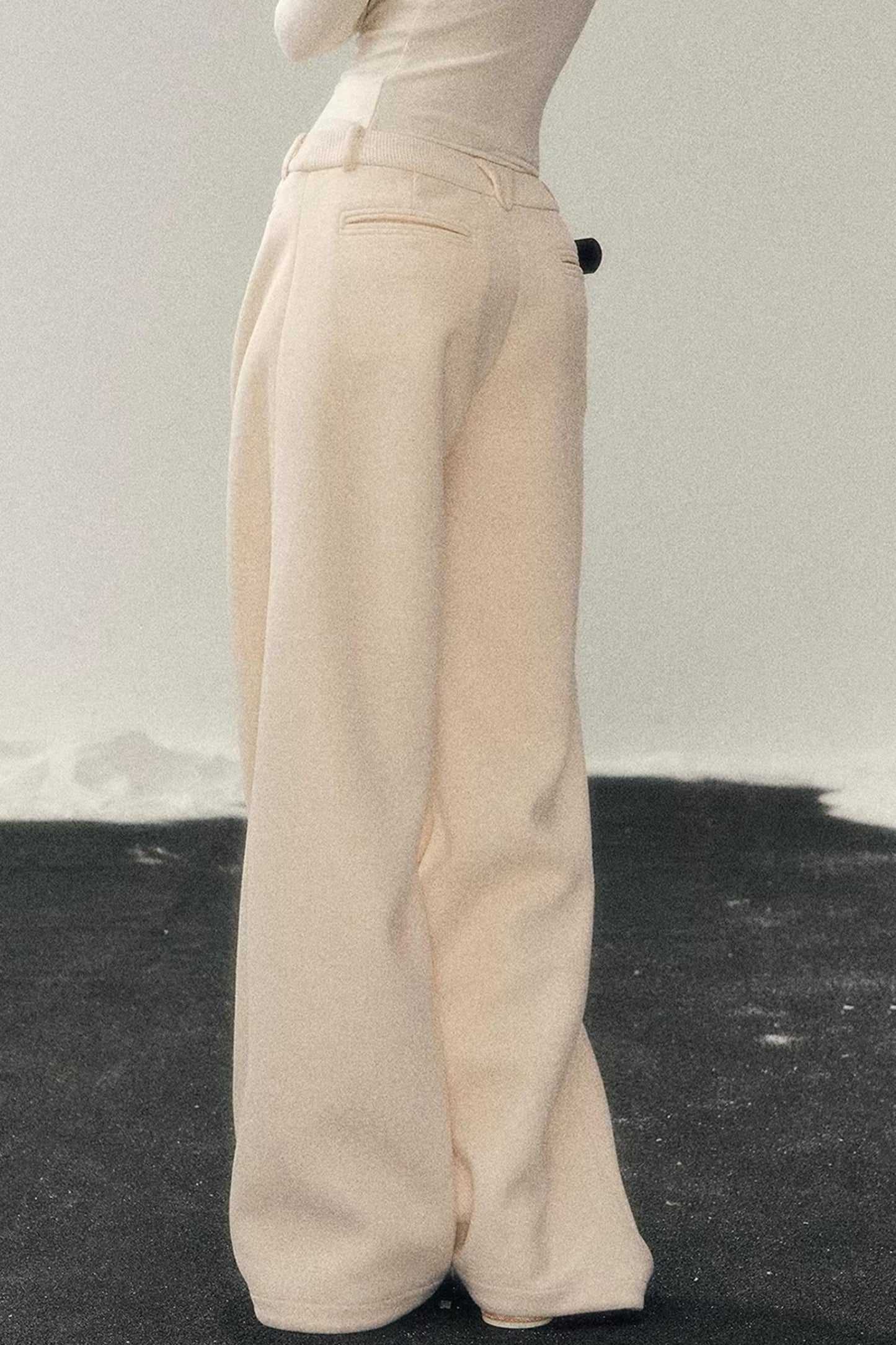 Fleece-Lined Wide-Leg Pants