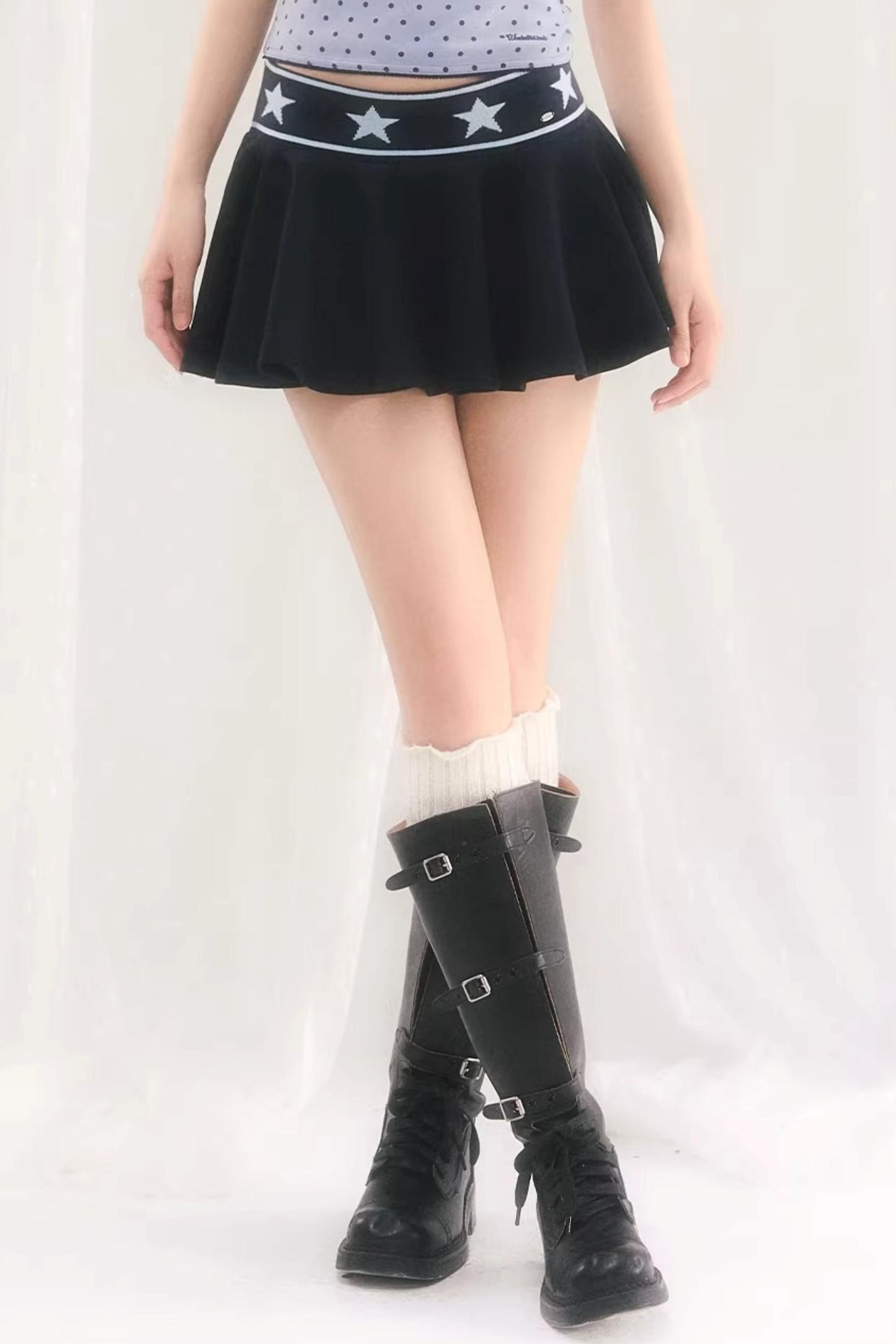 Color-Blocked Pleated Skirt