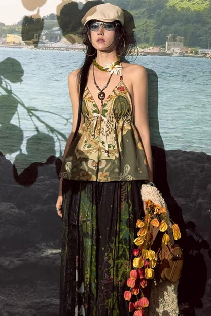 Bohemian Printed Halter Top