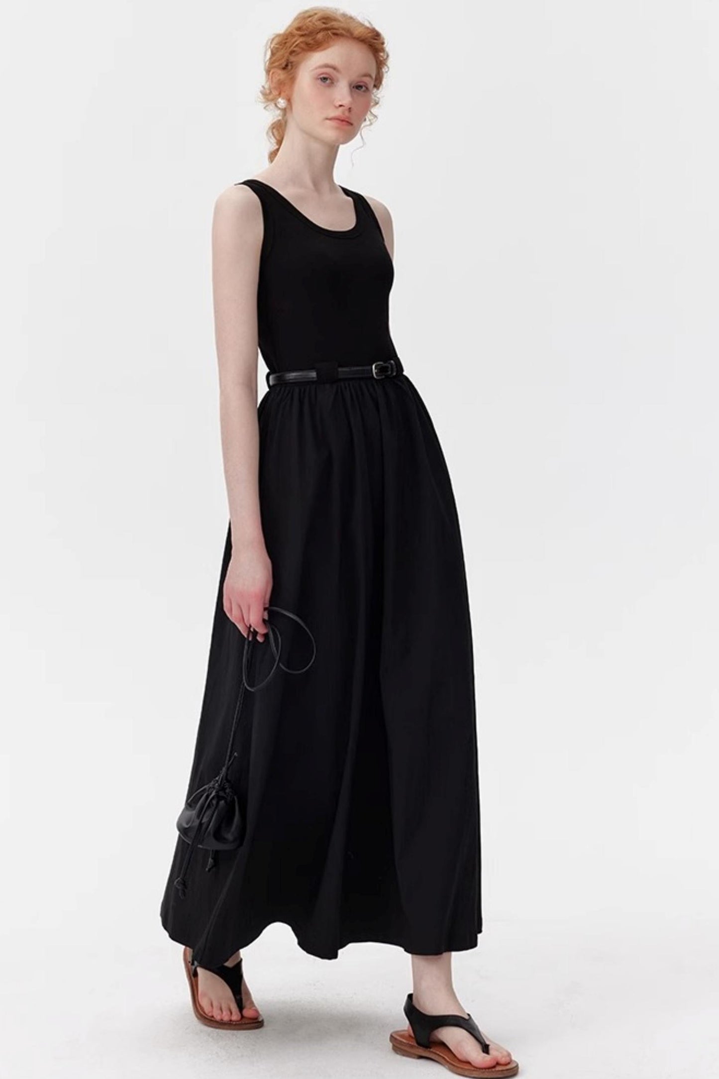 Black Tie-Waist Dress