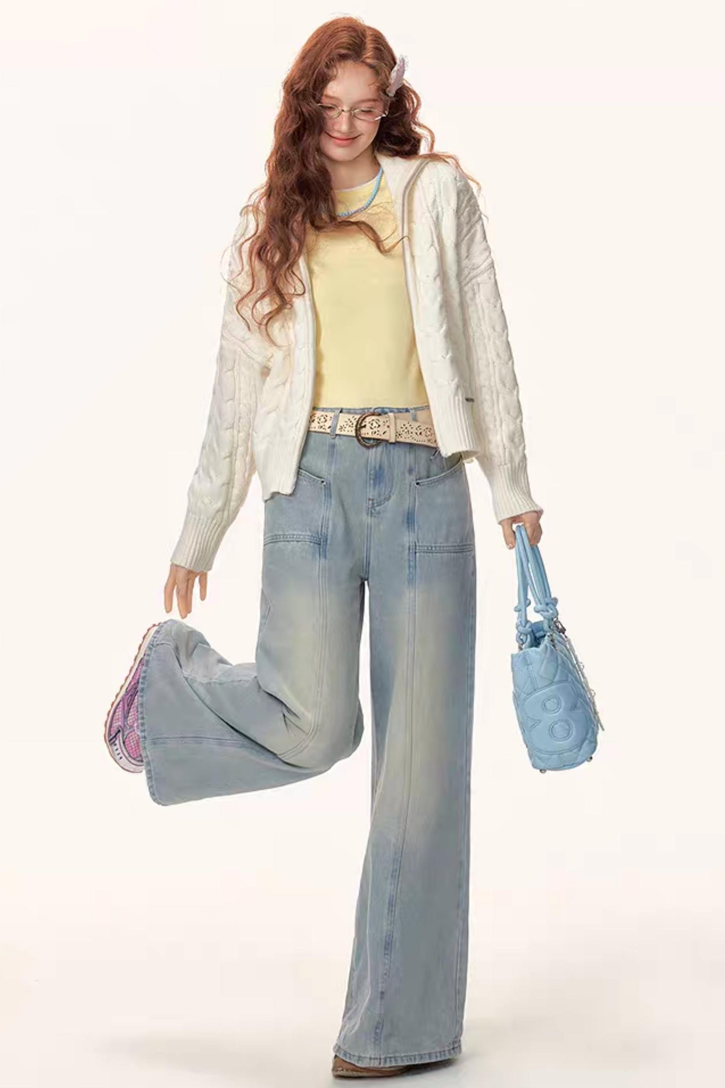 Chic High-Waisted Loose Jeans Pants