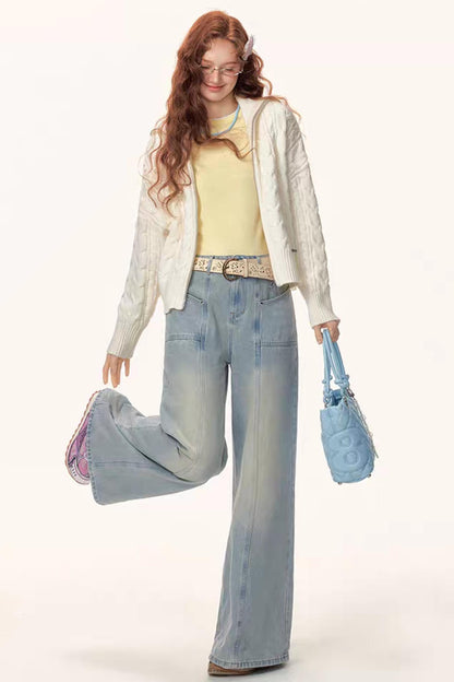 Chic High-Waisted Loose Jeans Pants