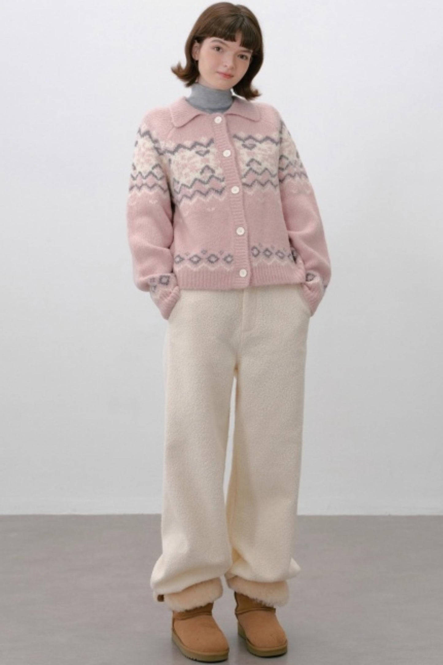 Thick Lambswool Straight-Leg Pants