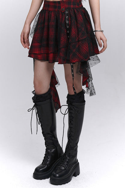 Summer Plaid Halter Skirt