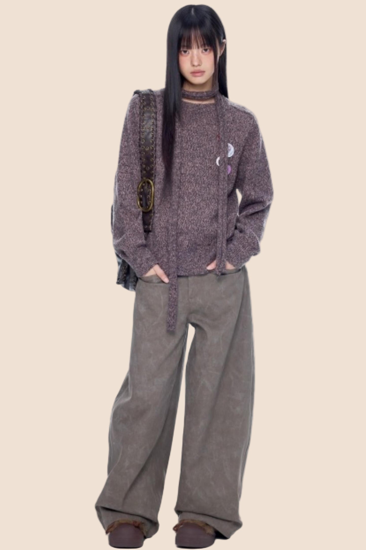 Retro Scimitar Wide-Leg Pants