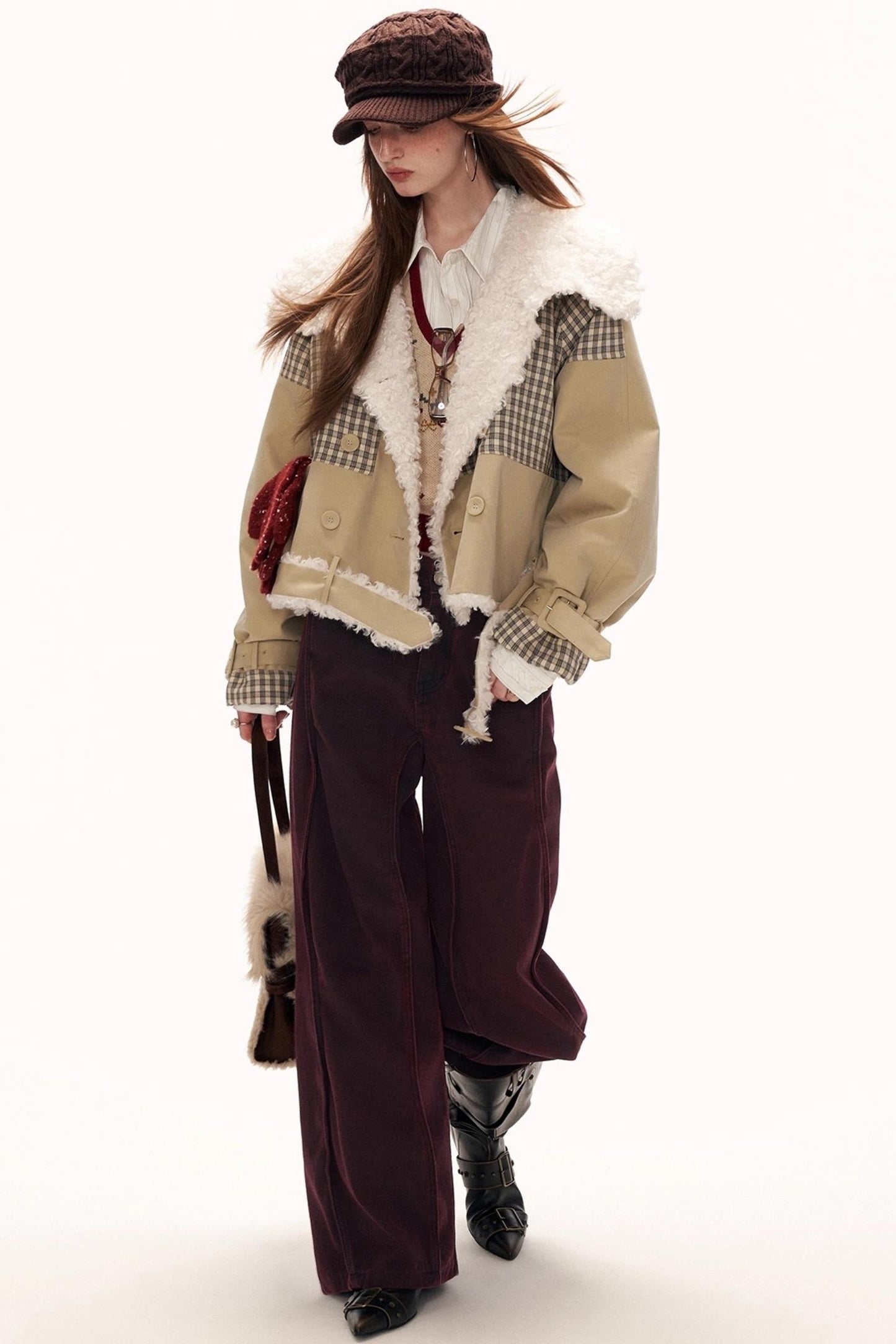 Red Wave Denim Pants