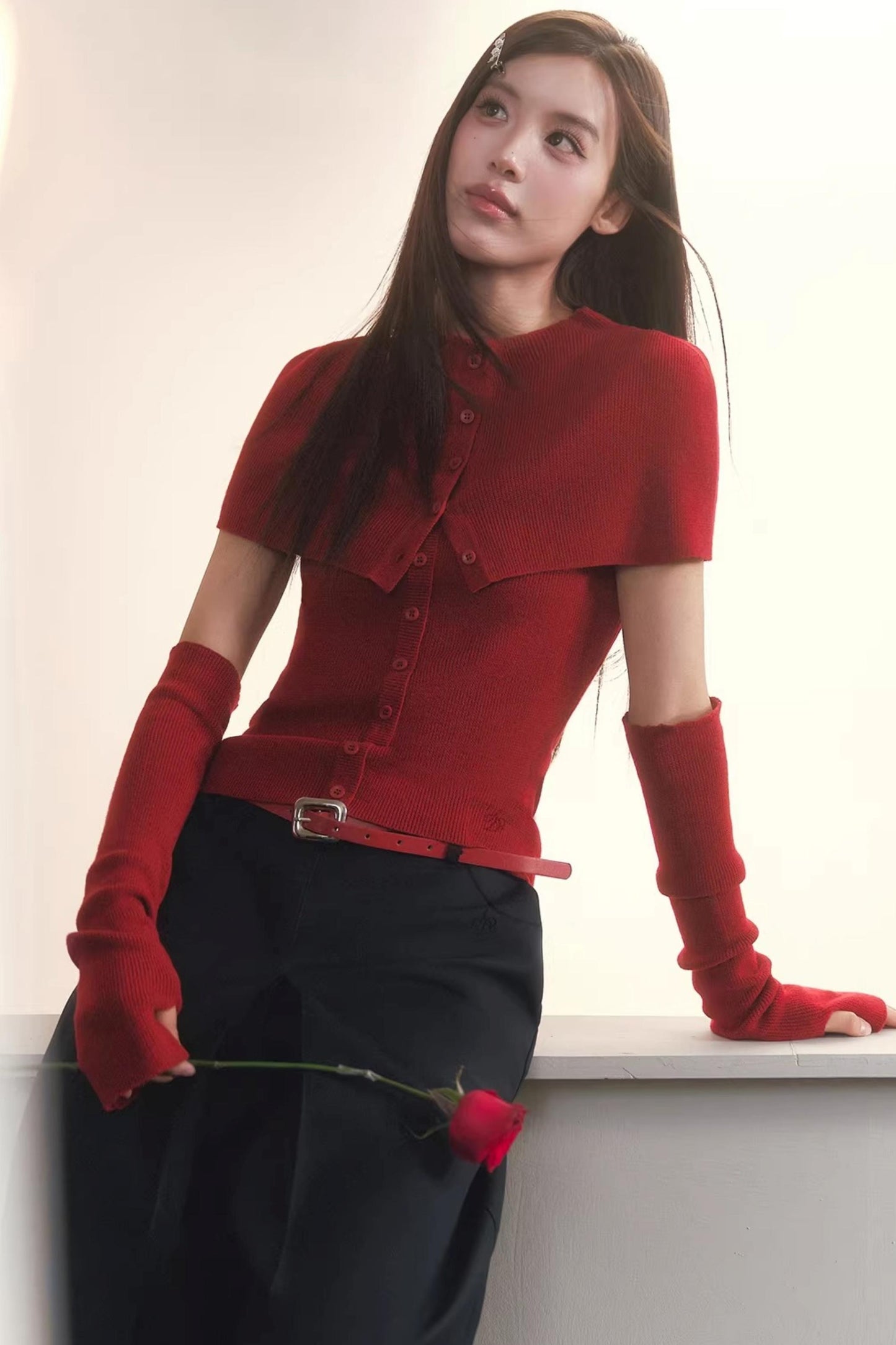 Slim-Fit Knit Cardigan Set-Up