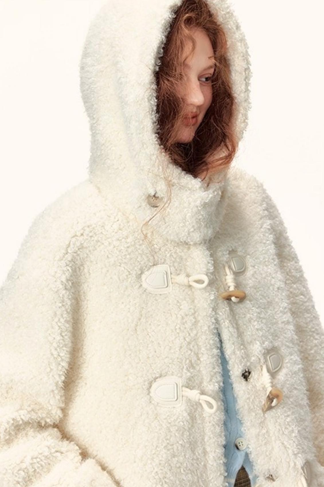 Hooded Faux Shearling Coat