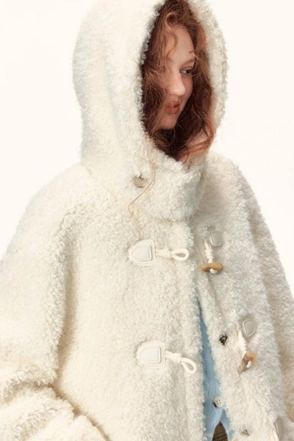 Hooded Faux Shearling Coat