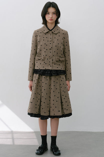 Elastic Pleated Skirt Suit Set-Up