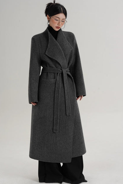 Elegant Wool Bathrobe Coat