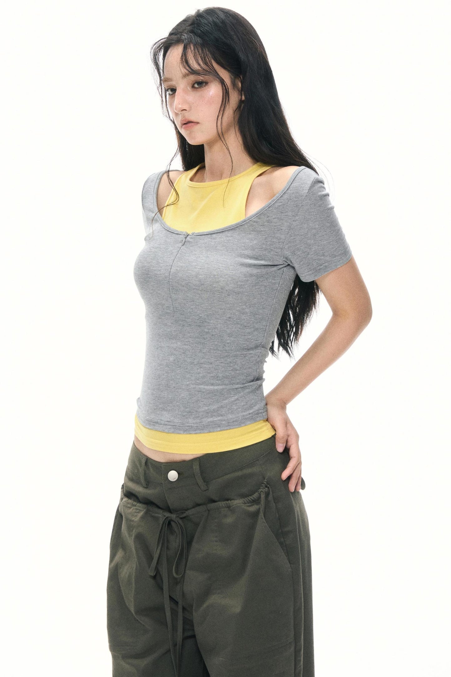 Shoulder Slim T-Shirt
