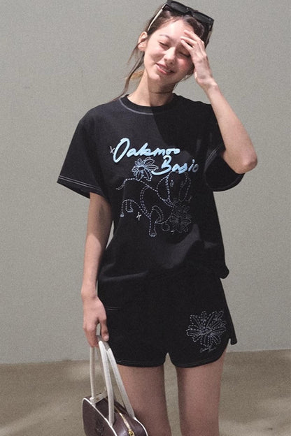 Cotton Lounge Top Shorts Set-Up