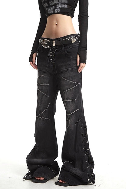 Floor-Length Denim Trousers