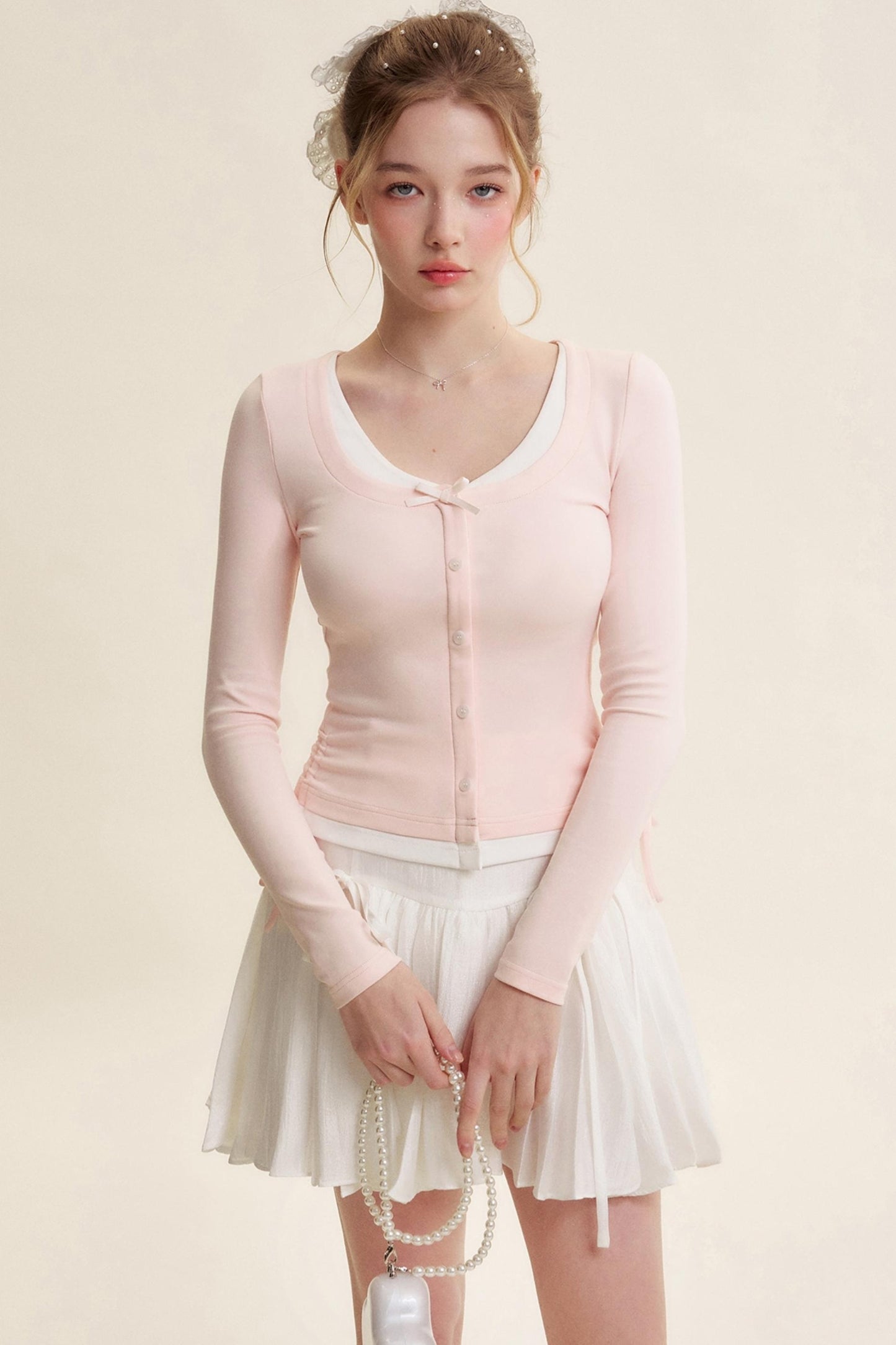 Balletcore Pleated Bow Skirt