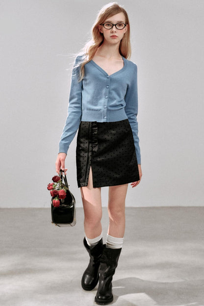 Gentle Polka Dot Ruffled Skirt