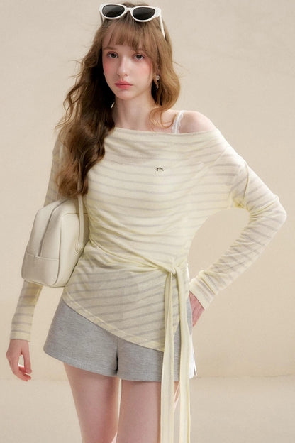 Linen Silver Stripe T-Shirt