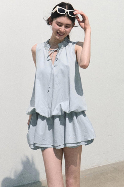 Lyocell Lace-Up Vest Dress