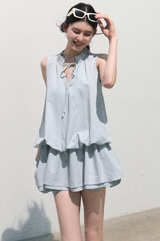 Lyocell Lace-Up Vest Dress