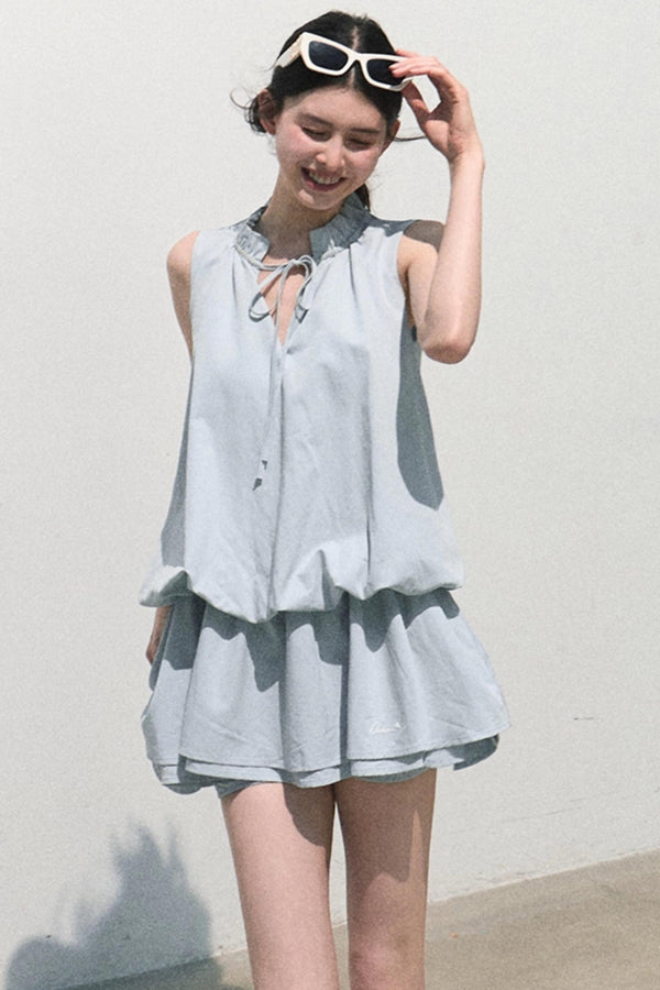 Lyocell Lace-Up Vest Dress