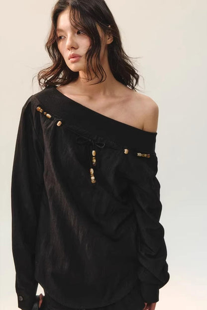 Vintage Beaded Patchwork Shirt