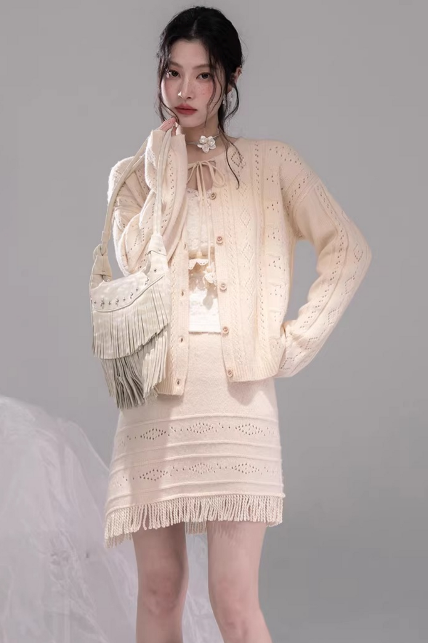 Artistic Nomadic Wool Knit Set