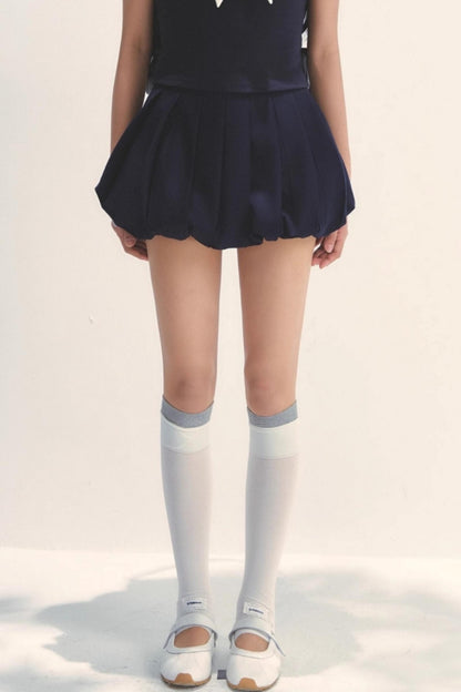 Pleated Navy Skirt