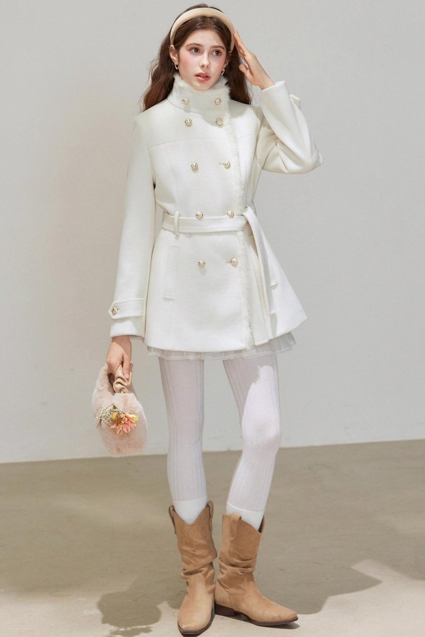 Winter Woolen Waist Slimming Coat