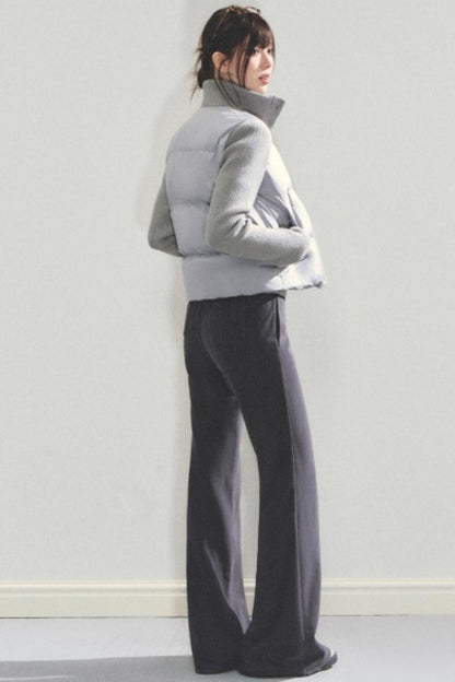 Knitted Patchwork Down Jacket