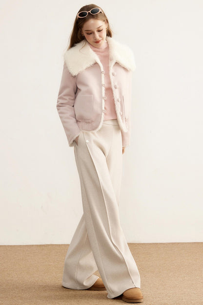 Winter Composite Fleece Wide-Leg Pants