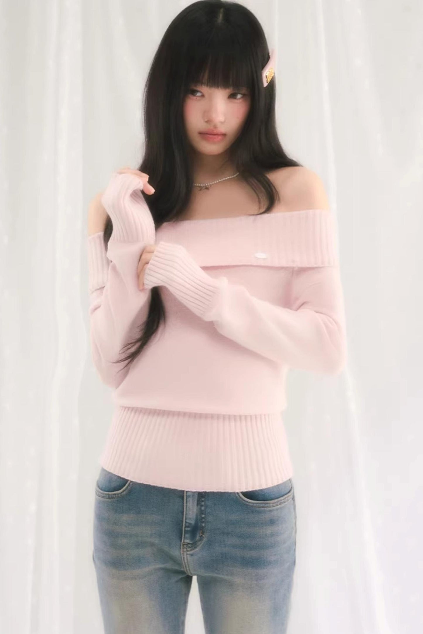 Sweet One-Shoulder Knit Top