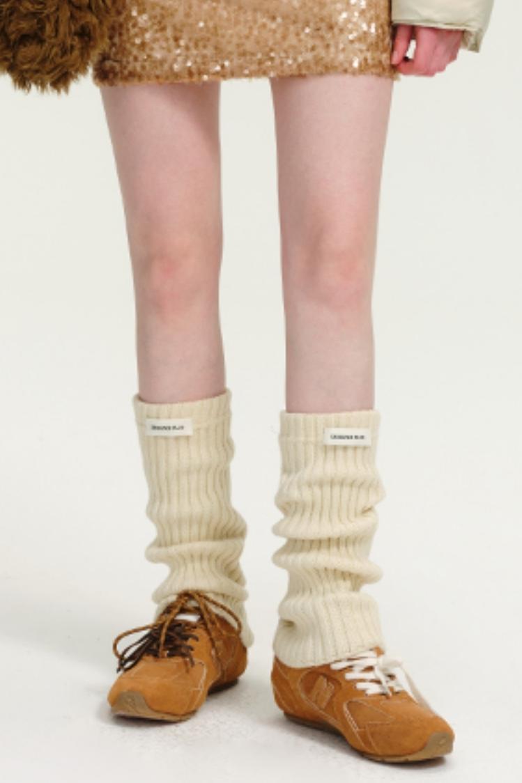 Cuffed Wool Calf Stacking Socks