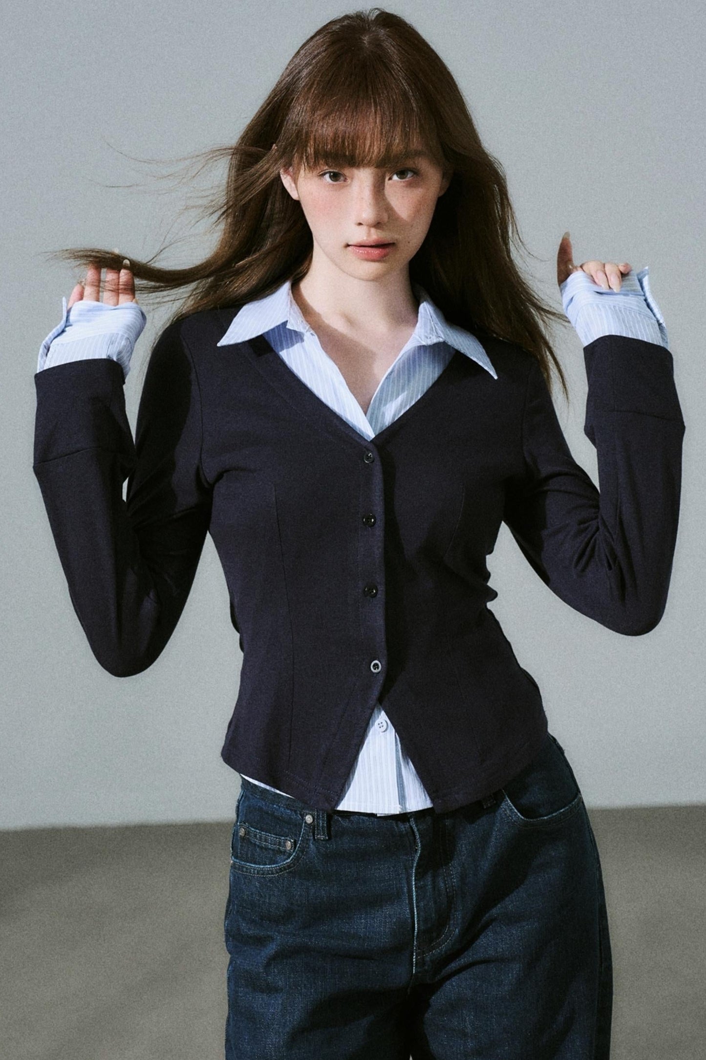 Fake Two Piece Wool Top