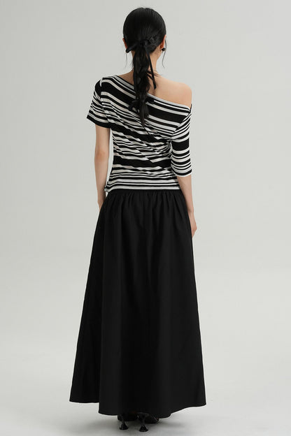 Stripe One-Shoulder Top
