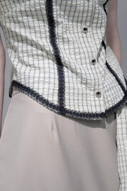 City Light Grey Slit Skirt