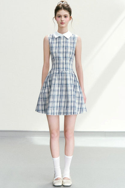 Abito elegante a quadri blu