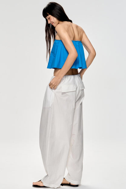 Bright Blue Backless Plunge Top