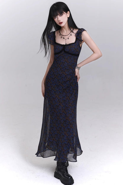 Butterfly Floral Halter Dress